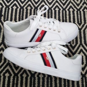 Tommy Hilfiger White Lace Tennis Shoes